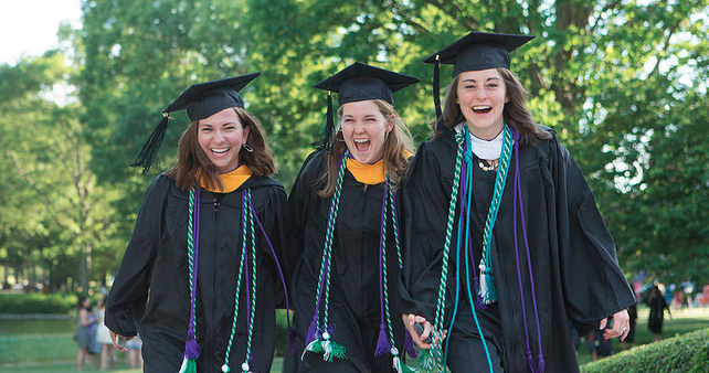 Furman graduates smiling